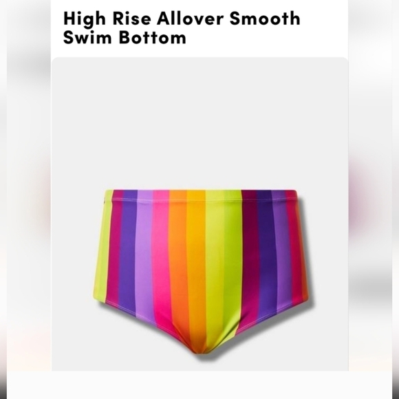 Torrid Wireless Pink Tankini Top & Multi Striped Bottoms Size 10/12  0x D/DD - Picture 10 of 15